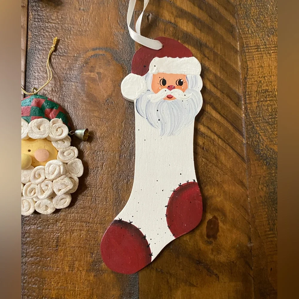 Variety of Christmas Santa Ornaments Lot of 7